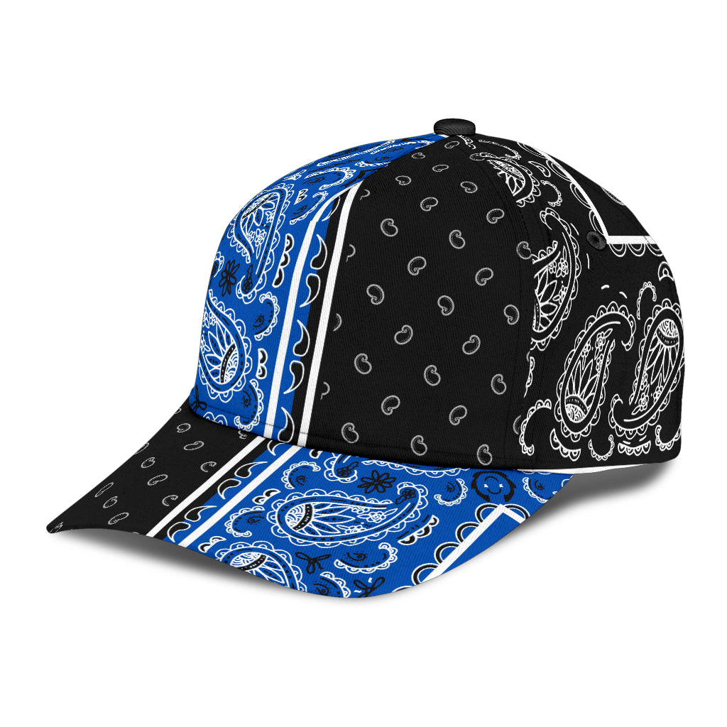 Classic Cap - Bandana Style Cobalt Black Panels