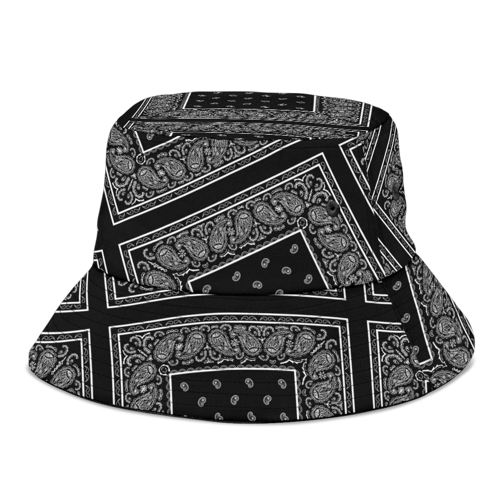 Black Bandana Bucket Hat