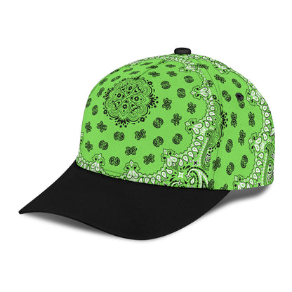 Classic Cap 2 - Black on Lt Green Black Bill