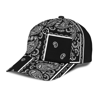 Classic Cap - White on Black - Squared