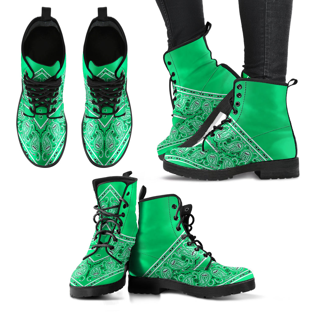 Flying V Leather Bandana Boot - Classic Green