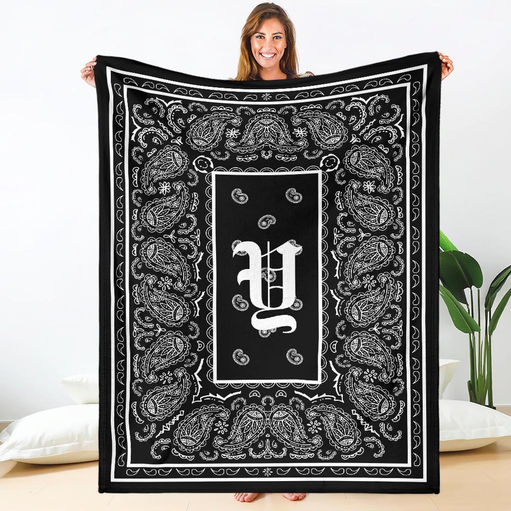 Black Ultra Plush Bandana Blanket - Y oe