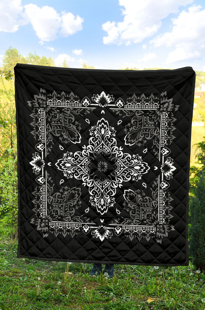 Quilt 3 - Gray White Bandana Quilt