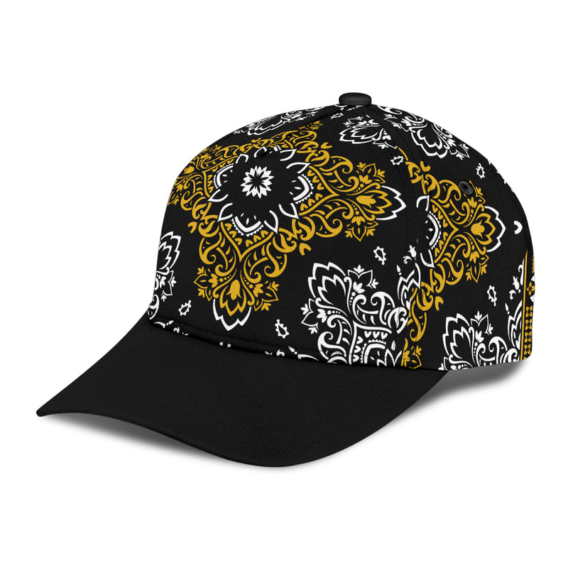 Classic Cap 3 Gold White on Black Black Bill