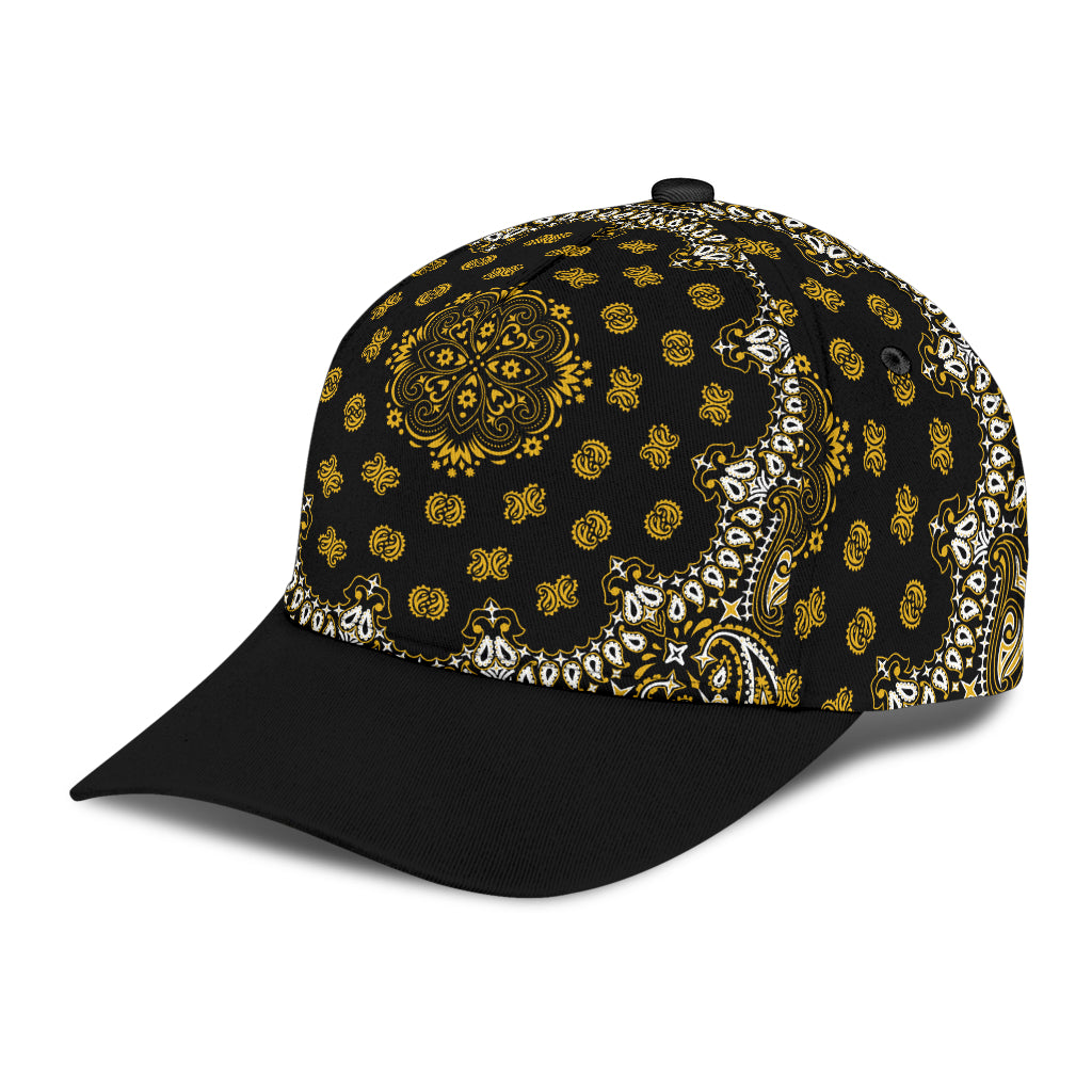 Classic Cap 2 - Gold on Black w Black Bill