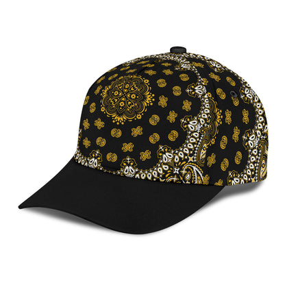 Classic Cap 2 - Gold on Black w Black Bill