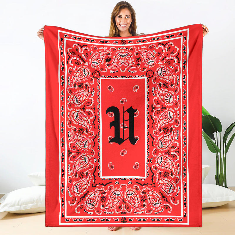 Red Ultra Plush Bandana Blanket - U oe