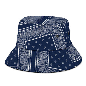 Navy Blue Bandana Bucket Hat