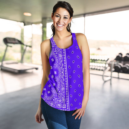 Women's Racerback Tank - Offset White on Violet