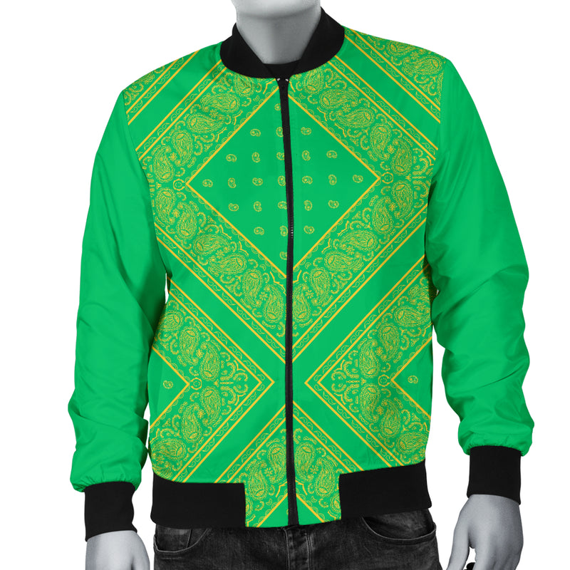 Men's Green X Bandana Bomber Jacket