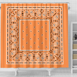 Shower Curtain - Classic Orange Bandana