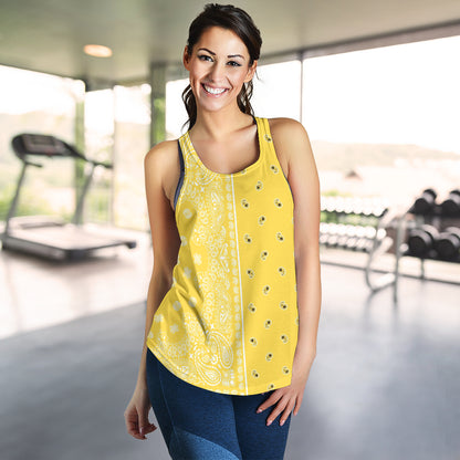 Women's Racerback Tank - Offset White on Yellow