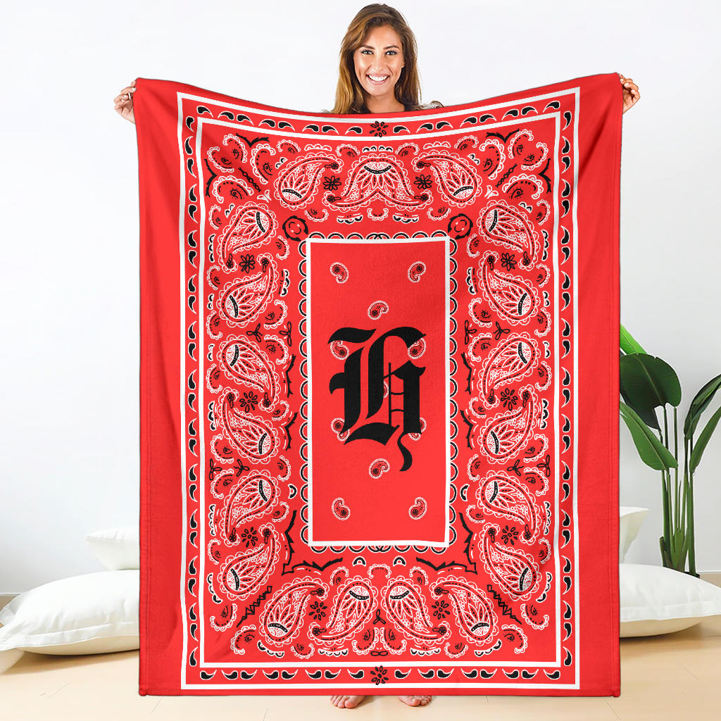 Red Ultra Plush Bandana Blanket - H oe