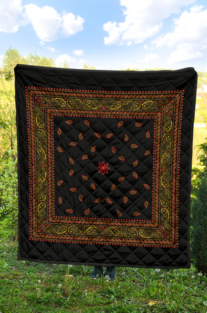 Quilt 4 Red Gold and Black Bandana Quilt
