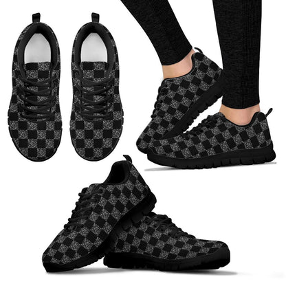 Low Top Sneaker - Black on Black Checkerboard