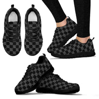Low Top Sneaker - Black on Black Checkerboard