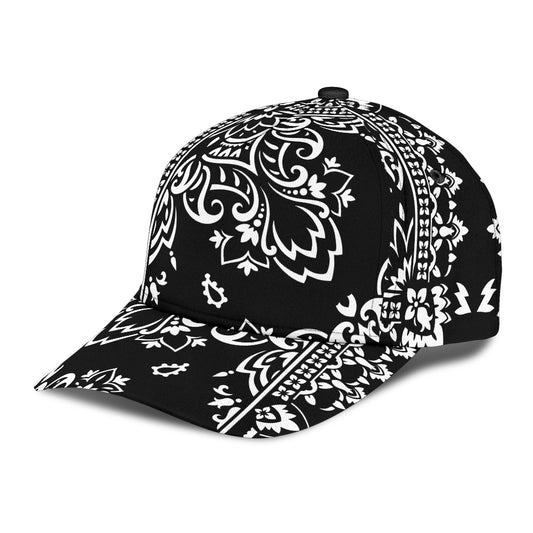 Classic Cap 3 - White Black All Over Design