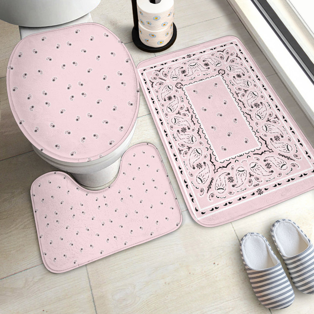 Bathroom Set - Lt Pink Bandana 3 Pieces