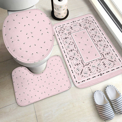 Bathroom Set - Lt Pink Bandana 3 Pieces