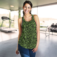 Women's Racerback Tank - Black with Lime