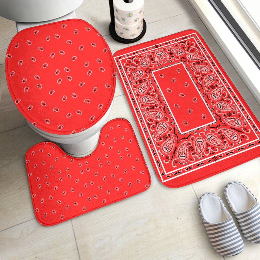 Bathroom Set - OG Red Bandana 3 Pieces