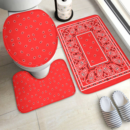 Bathroom Set - OG Red Bandana 3 Pieces