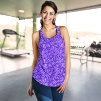 Women's Racerback Tank - White on Violet