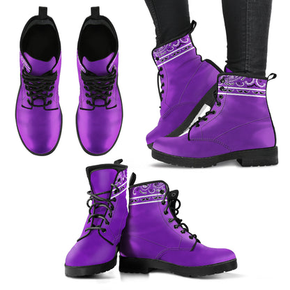 Banded Grape Leather Bandana Boot