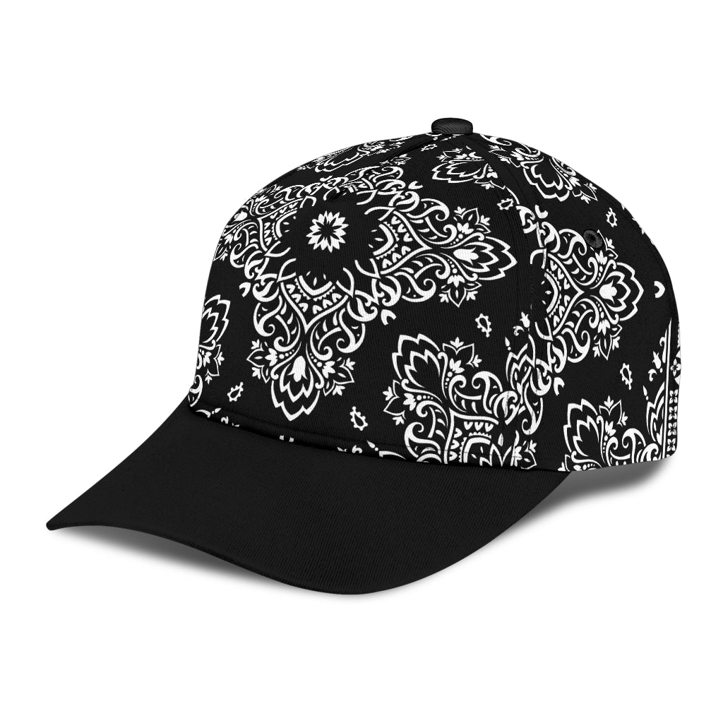Classic Cap 3 - White Black Bandana Black Bill