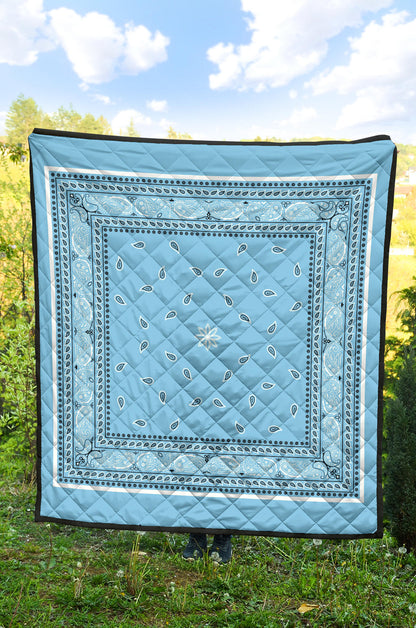 Quilt 4 White and Black Lt Blue Bandana Quilt