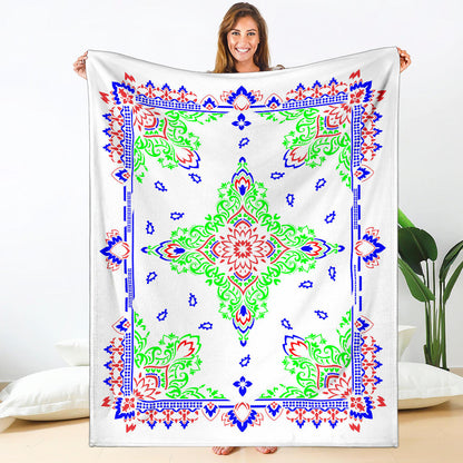 Ultra Plush 3 Pied And White Bandana Throw Blanket