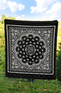 Quilt 2 - White Bandana Style on Black Squared