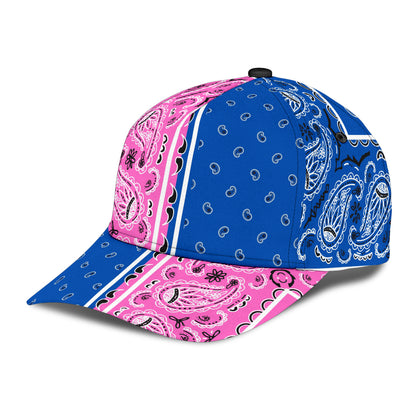 Classic Cap - Bandana Style Pink Blue Panels