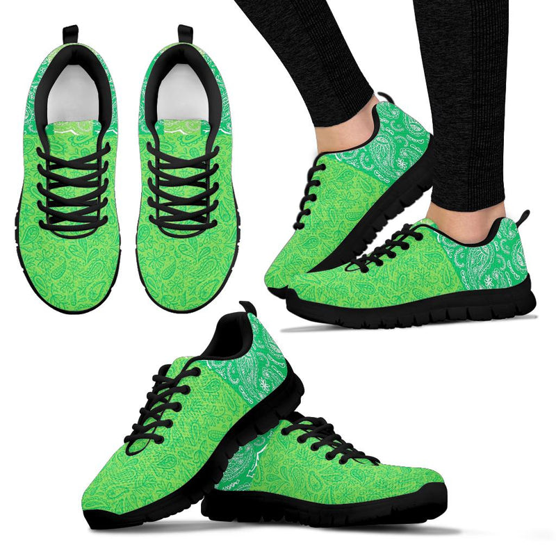 Low Top Sneaker - Two Tone Green on Black