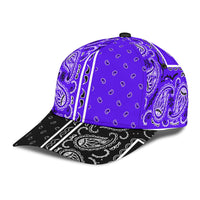 Classic Cap - Purple Bandana Style w Blk Bill