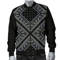 Men's Black X Bandana Bomber Jacket