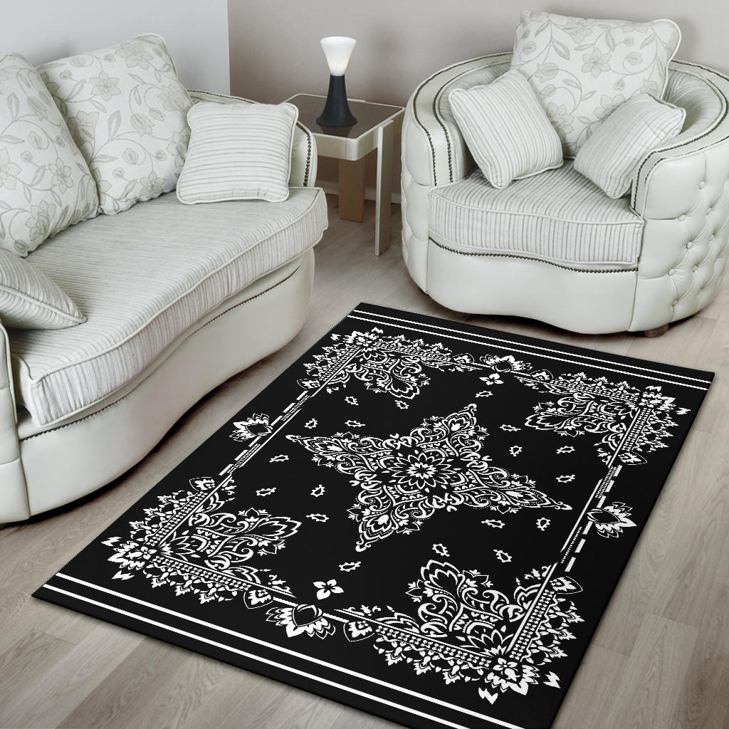 Area Rug Two - White on Black