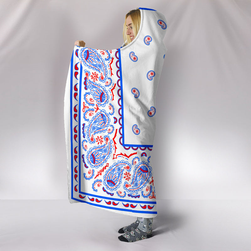 Hooded Blanket - Red White and Blue Bandana