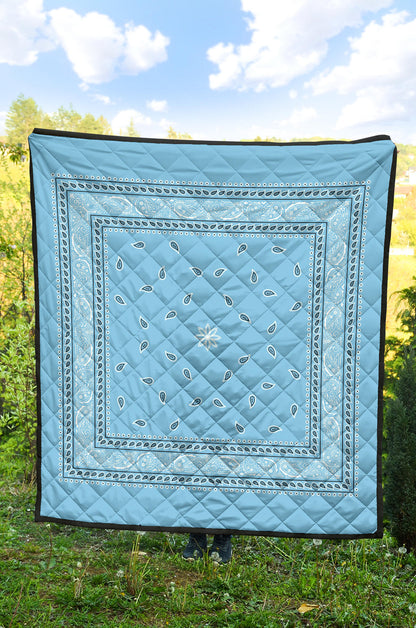 Quilt 4 Lt Blue and White Bandana Quilt