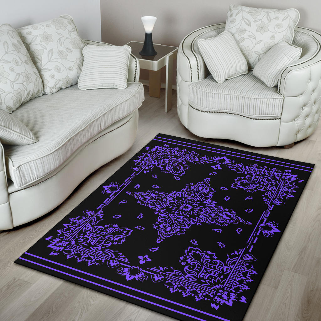 Area Rug Two - Purple On Black
