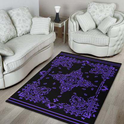 Area Rug Two - Purple On Black