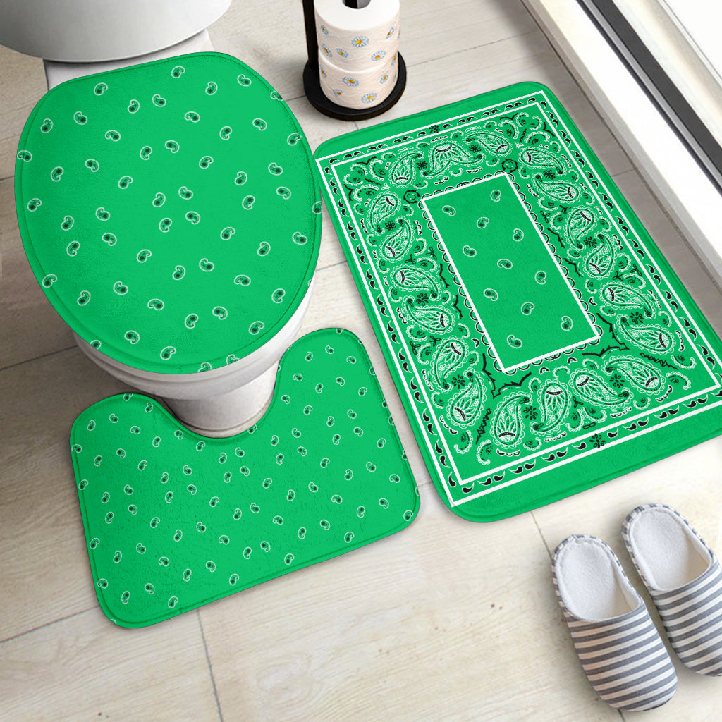 Bathroom Set - Green Bandana 3 Pieces