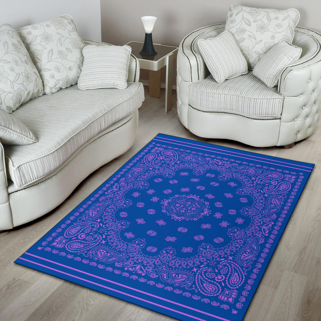Area Rug One - Magenta on Cobalt