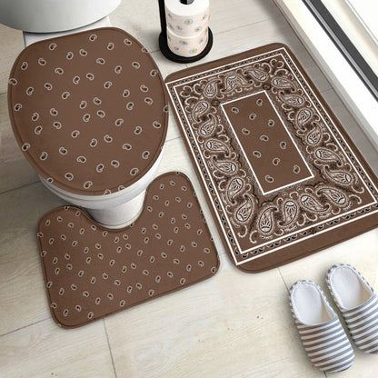 Bathroom Set - Brown Bandana 3 Pieces