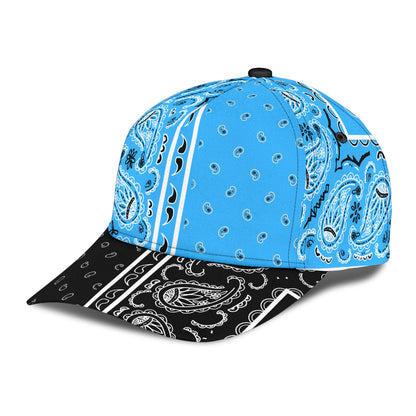 Classic Cap - Lt Blue Bandana Style Blk Bill