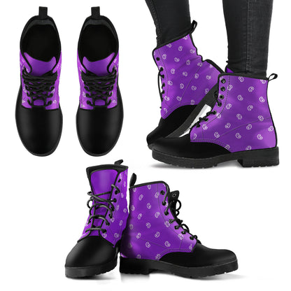Men's Leather Bandana Boot - Black/Grape