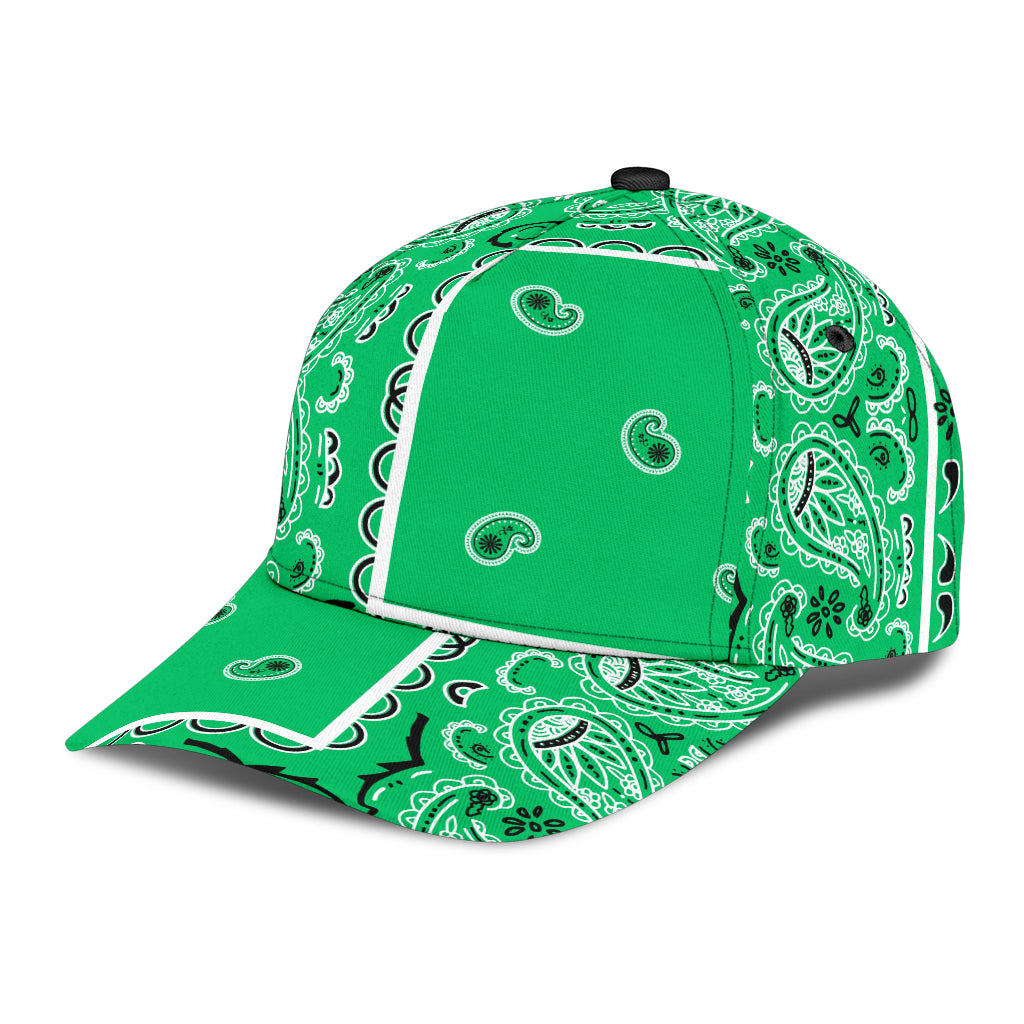 Classic Cap - Green Bandana Style