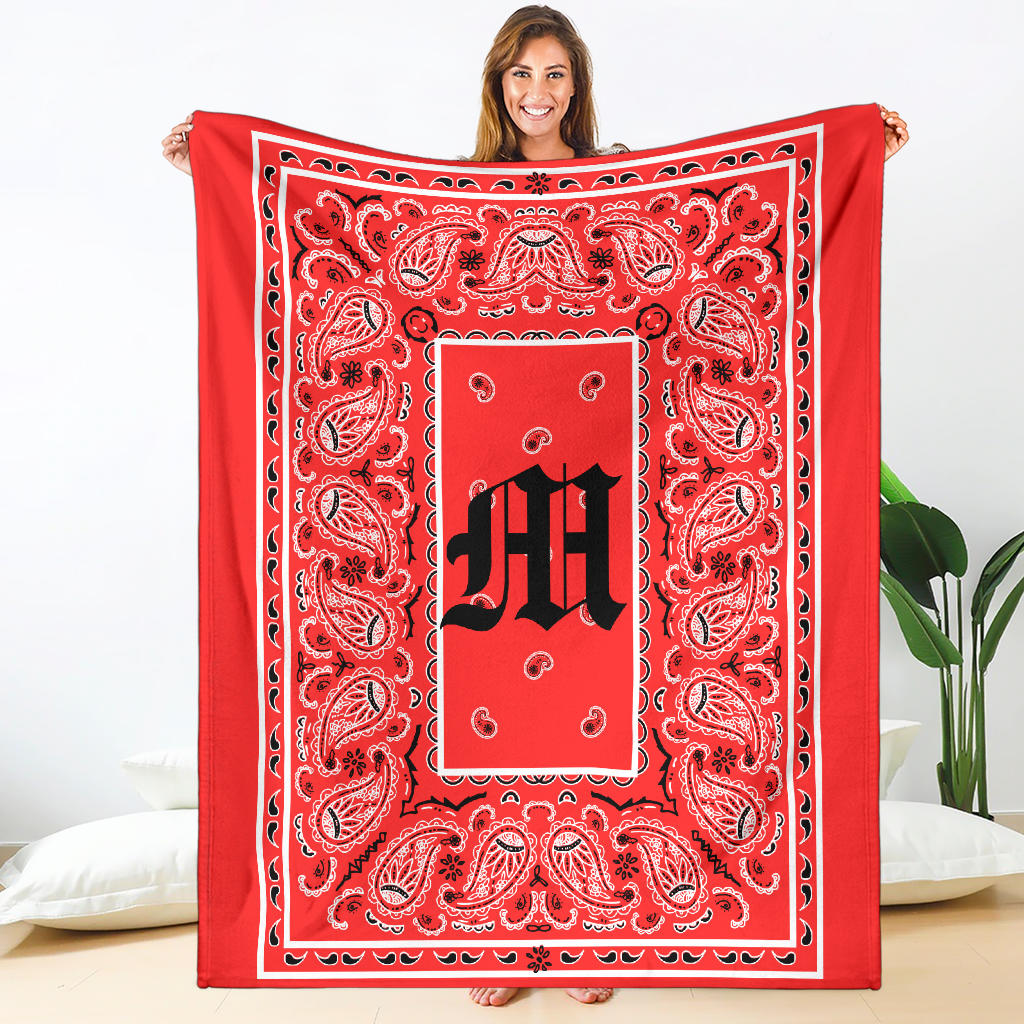 Red Ultra Plush Bandana Blanket - M oe