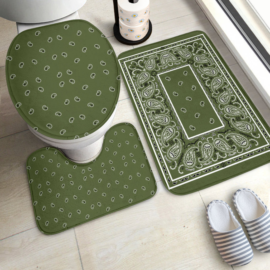 Bathroom Set - Army Green Bandana 3 Pieces