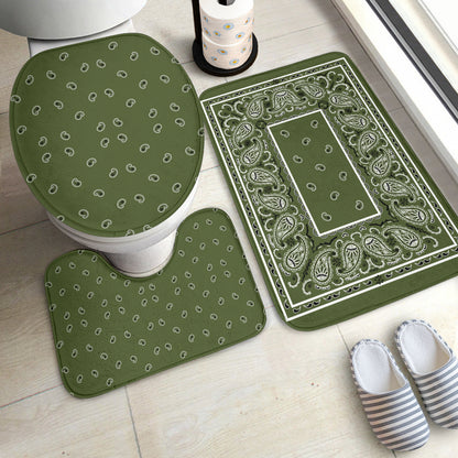 Bathroom Set - Army Green Bandana 3 Pieces